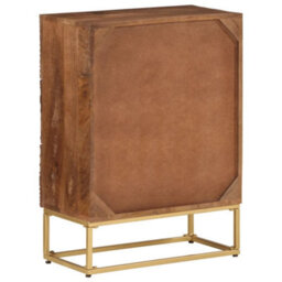 Berkfield Chest Of Drawers 55X30X76 Cm Solid Wood Mango And Iron - thumbnail 5
