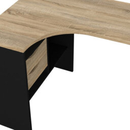 Furniture To Go Function Plus Corner Desk With 2 Drawers In Black And Oak  (W) 145.1 X (H) 76.8 X (D) 81Cm - thumbnail 7