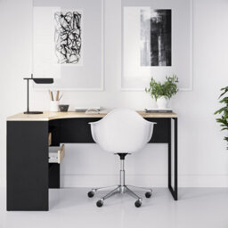 Furniture To Go Function Plus Corner Desk With 2 Drawers In Black And Oak  (W) 145.1 X (H) 76.8 X (D) 81Cm - thumbnail 6