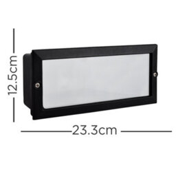 Valuelights Thornton Modern Outdoor Ip54 Rated Black Aluminium And Frosted Glass Brick Light - thumbnail 4