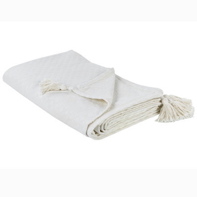 Beliani Bedspread Lindula Cotton 200 X 220 Cm Off-White - image 1