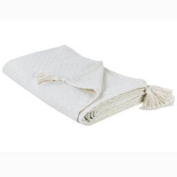 Beliani Bedspread Lindula Cotton 200 X 220 Cm Off-White - thumbnail 1