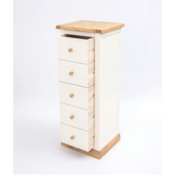 Cabinet Bits Trevi 5 Drawer Narrow Chest Of Drawers Wood Knob - thumbnail 4