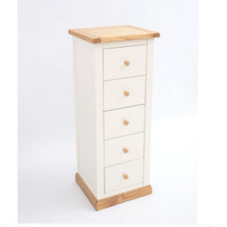 Cabinet Bits Trevi 5 Drawer Narrow Chest Of Drawers Wood Knob - thumbnail 3