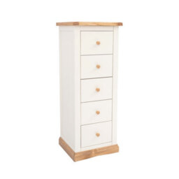 Cabinet Bits Trevi 5 Drawer Narrow Chest Of Drawers Wood Knob - thumbnail 2