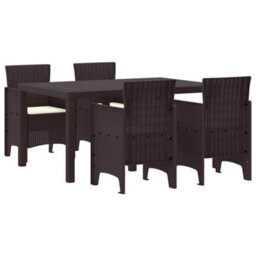 Berkfield Garden Dining Set 5 Pcs Brown - thumbnail 2