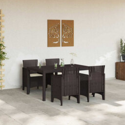Berkfield Garden Dining Set 5 Pcs Brown - thumbnail 3