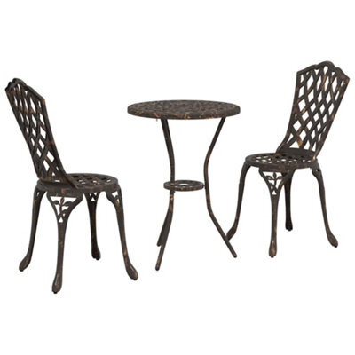 Berkfield Classic Garden Bistro Set 3 Pcs Bronze Aluminium