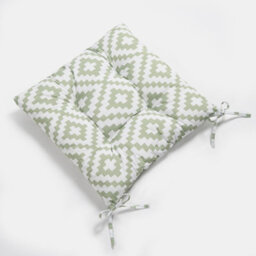 OHS Seat Pads 2 Garden Chairs Cover Ties Sage Geo Outdoor Cushions - thumbnail 5