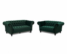 Home Detail Mayfair Velvet Fabric 2 Seater Sofa, Green - thumbnail 6