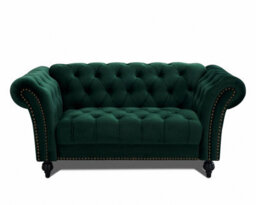 Home Detail Mayfair Velvet Fabric 2 Seater Sofa, Green - thumbnail 2
