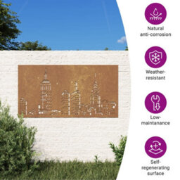 Vidaxl Garden Wall Decoration 105X55 Cm Corten Steel Skyline Design - thumbnail 7