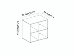 Urbn-Living Urbnliving 61Cm Height White Wooden Cube Bookcase With Grey Line Door Display Shelf Storage Shelving Cupboard - thumbnail 3