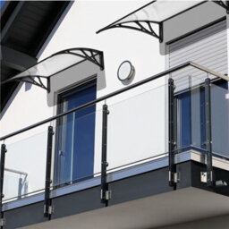 Yaheetech Black Outdoor Awning Canopy For Window Front Door Porch, 100 X 76 Cm - thumbnail 1