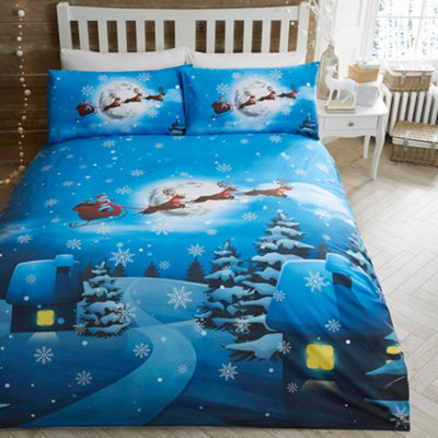 Bedlam Santa Glow In The Dark Christmas Kids Duvet Cover Set - image 1