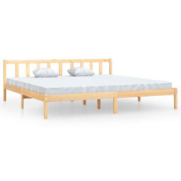 Vidaxl Bed Frame Without Mattress Solid Wood Super King Size - thumbnail 1
