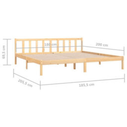 Vidaxl Bed Frame Without Mattress Solid Wood Super King Size - thumbnail 9