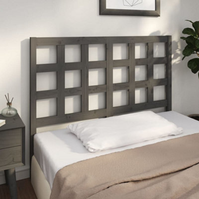 Berkfield Bed Headboard Grey 125.5X4X100 Cm Solid Wood Pine - image 1