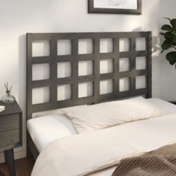 Berkfield Bed Headboard Grey 125.5X4X100 Cm Solid Wood Pine - thumbnail 4