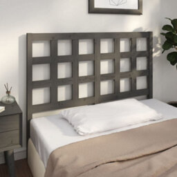 Berkfield Bed Headboard Grey 125.5X4X100 Cm Solid Wood Pine - thumbnail 1