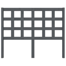 Berkfield Bed Headboard Grey 125.5X4X100 Cm Solid Wood Pine - thumbnail 3