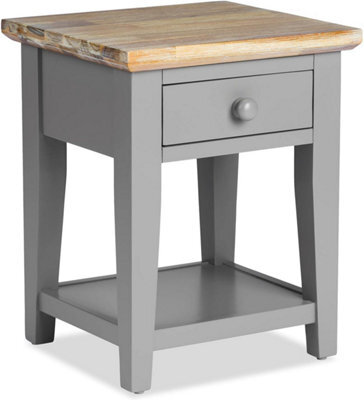 Statement Furniture Florence 1 Drawer Lamp Side Table- Dove Grey - image 1
