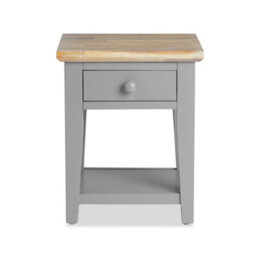 Statement Furniture Florence 1 Drawer Lamp Side Table- Dove Grey - thumbnail 4