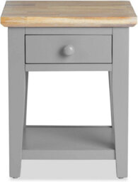 Statement Furniture Florence 1 Drawer Lamp Side Table- Dove Grey - thumbnail 3