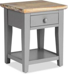 Statement Furniture Florence 1 Drawer Lamp Side Table- Dove Grey - thumbnail 1