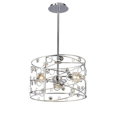 Luminosa Lighting Luminosa Sorrento Pendant Cylinder 3 Light G9 Polished Chrome/crystal - image 1