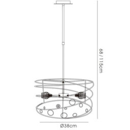 Luminosa Lighting Luminosa Sorrento Pendant Cylinder 3 Light G9 Polished Chrome/crystal - thumbnail 4