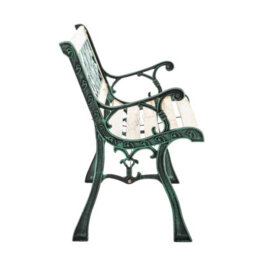 Birchtree 3 Seater Wooden Slat Garden Bench Seat Rose Style Cast Iron Legs - thumbnail 9