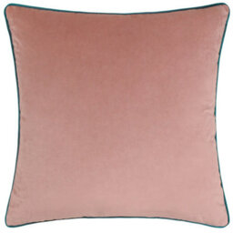 furn. Furn Meridian Velvet Piped Feather Filled Cushion, Blush/teal, 55 X 55Cm