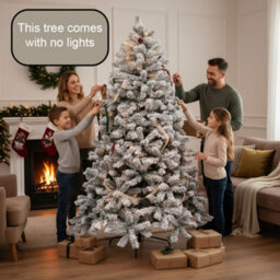Shatchi 4Ft Yukon Pine Artificial Green Christmas Tree Snow Flocked 230 Tips Branches Snowy Bushy Home Decorations - thumbnail 8