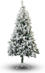 Shatchi 4Ft Yukon Pine Artificial Green Christmas Tree Snow Flocked 230 Tips Branches Snowy Bushy Home Decorations