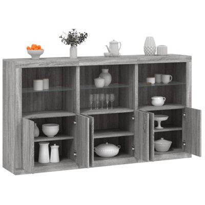 Berkfield Sideboard With Led Lights Grey Sonoma 181.5X37X100 Cm - image 1