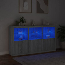 Berkfield Sideboard With Led Lights Grey Sonoma 181.5X37X100 Cm - thumbnail 5