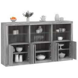 Berkfield Sideboard With Led Lights Grey Sonoma 181.5X37X100 Cm - thumbnail 1