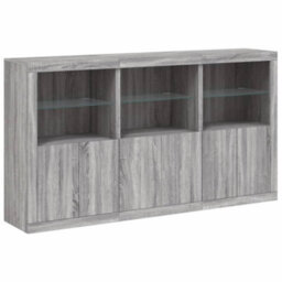 Berkfield Sideboard With Led Lights Grey Sonoma 181.5X37X100 Cm - thumbnail 3