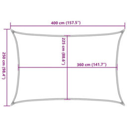 Vidaxl Sunshade Sail 160 G/m² Cream 2.5X4 M Hdpe - thumbnail 3