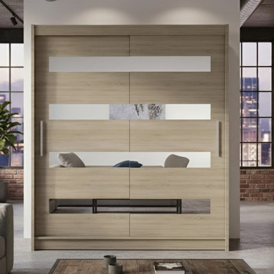 Westa Xiii 150 Cm Sliding Door Wardrobe With Mirrors Sonoma - image 1