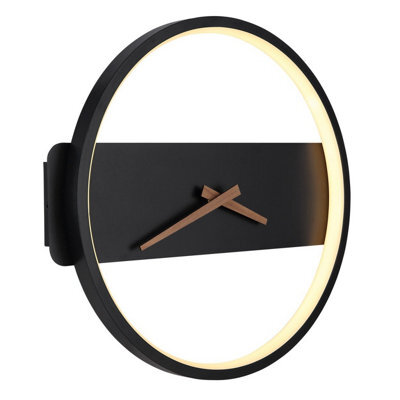 Luminosa Lighting Luminosa Sussy Clear Integrated Led Wall Lamp Matt Black Led 3000K Clock - image 1