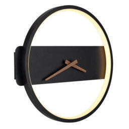 Luminosa Lighting Luminosa Sussy Clear Integrated Led Wall Lamp Matt Black Led 3000K Clock