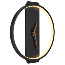 Luminosa Lighting Luminosa Sussy Clear Integrated Led Wall Lamp Matt Black Led 3000K Clock - thumbnail 4