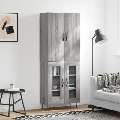 Berkfield Highboard Grey Sonoma 69.5X34X180 Cm Engineered Wood - image 1