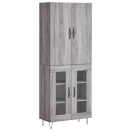 Berkfield Highboard Grey Sonoma 69.5X34X180 Cm Engineered Wood - thumbnail 2