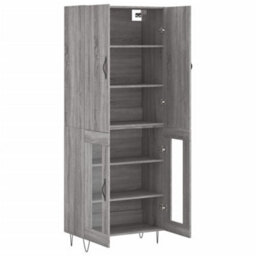 Berkfield Highboard Grey Sonoma 69.5X34X180 Cm Engineered Wood - thumbnail 4