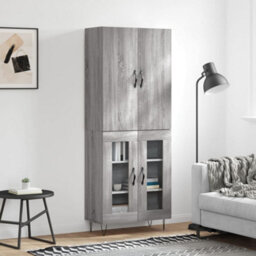 Berkfield Highboard Grey Sonoma 69.5X34X180 Cm Engineered Wood - thumbnail 1