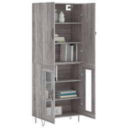 Berkfield Highboard Grey Sonoma 69.5X34X180 Cm Engineered Wood - thumbnail 3