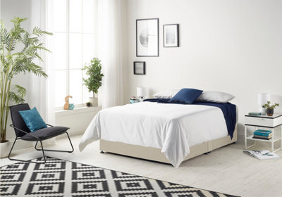 Somnior Beds Somnior Tweed Natural Memory Foam Divan Bed With Mattress And 2 Drawers - Double - image 1